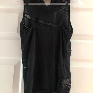 Express cowl neck open back sparkling top. Pair with jeans